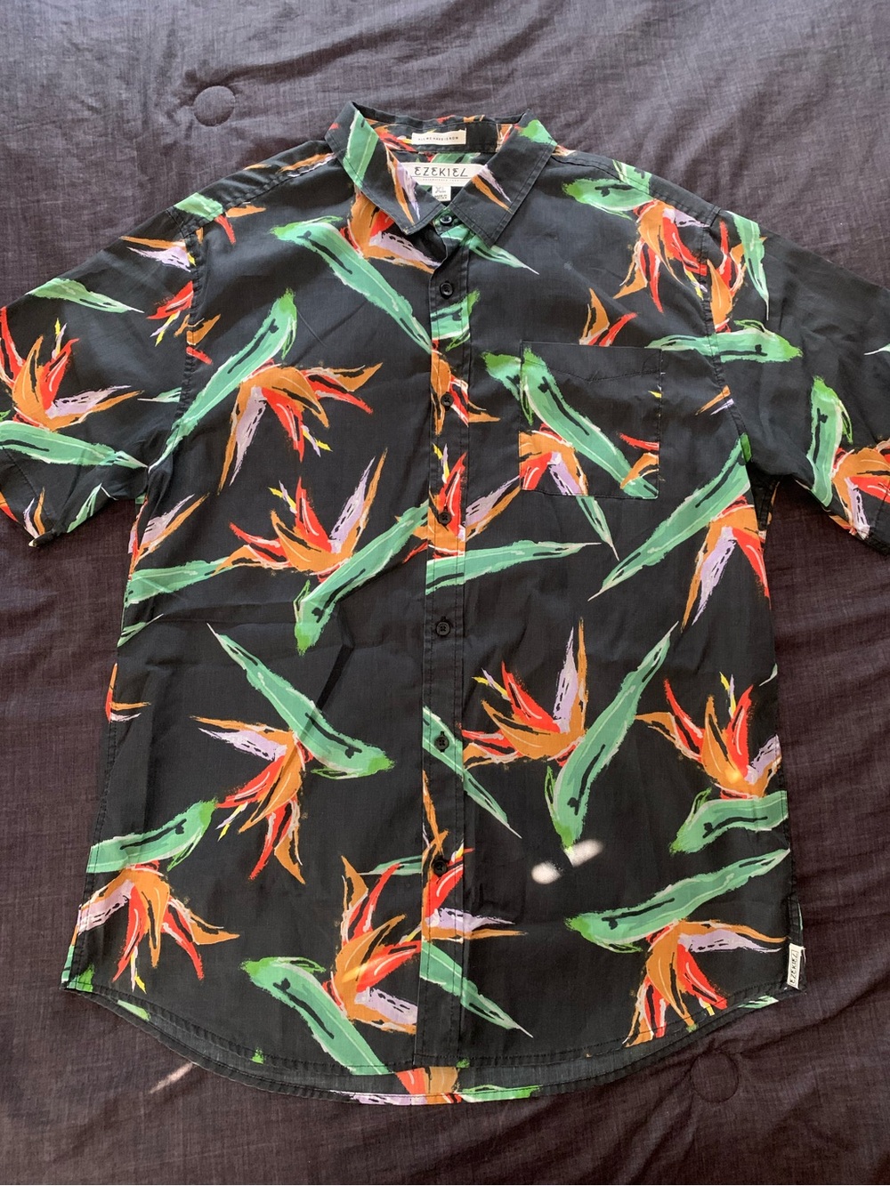 Ezekiel Mens Button Up Shirt All over Print Size XL
